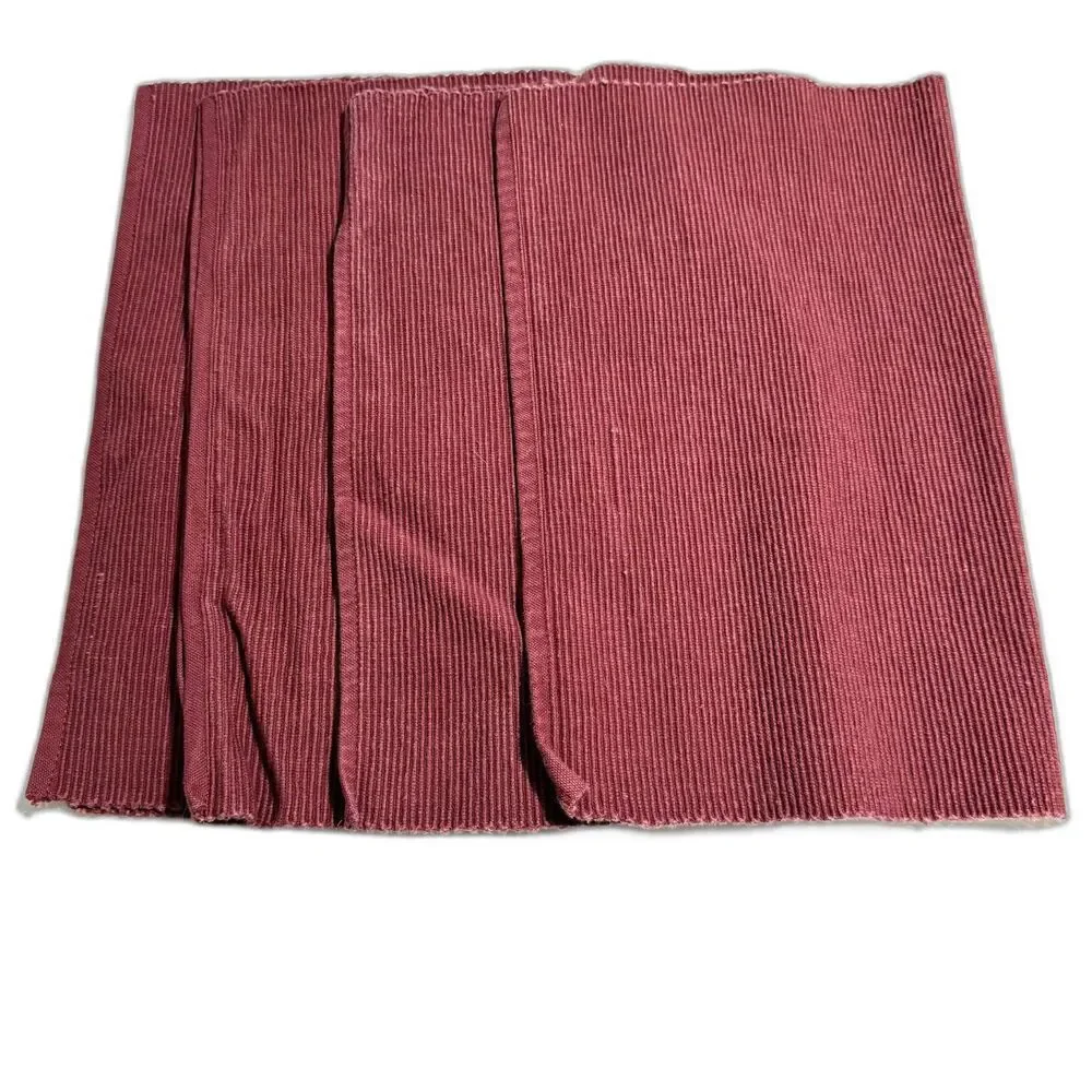 Placemats Kitchen Linens Set of 7 Red Ribbed Rectangular Holiday Place Setting
